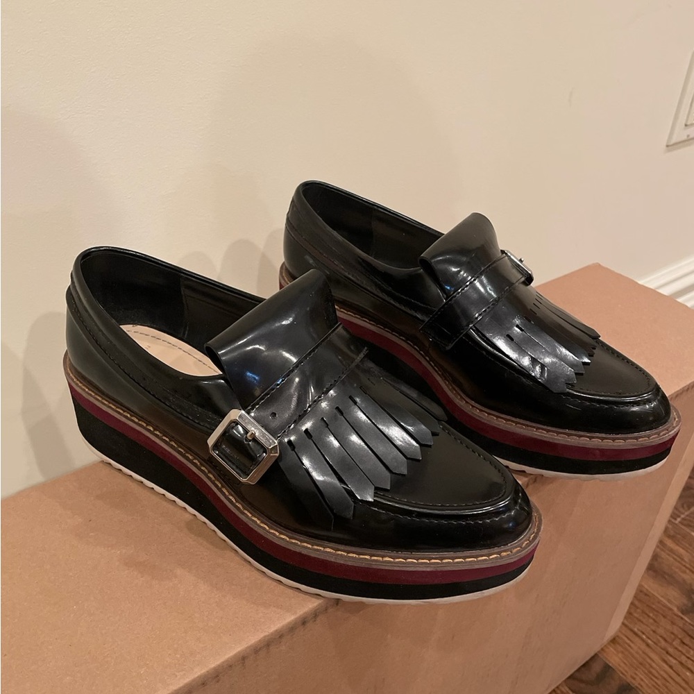 Zara Patent Leather Platform Loafer